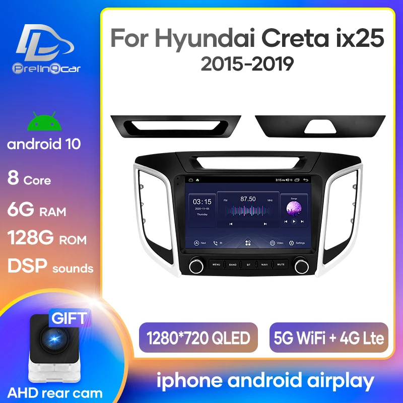 

Автомагнитола для Hyundai Creta IX25 2014-2018, автомагнитола на платформе Android 10, видео плеер, мультимедийная навигация, GPS, разъем 2 Din, Dvd