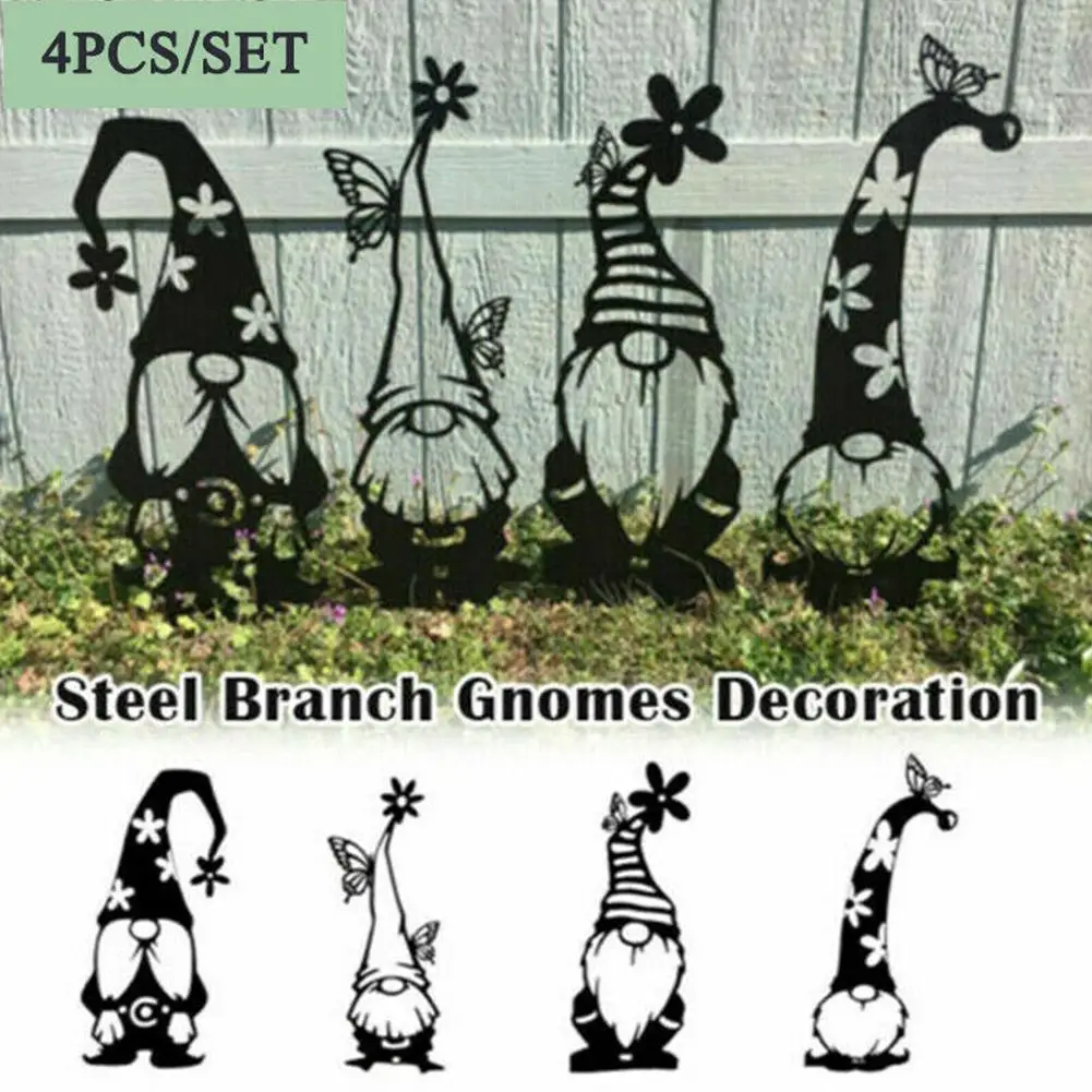 

4pcs Hollow Dwarf Silhouette Card Garden Lawn Yard Decoration Ornaments Acrylic Material Handmade Crafts