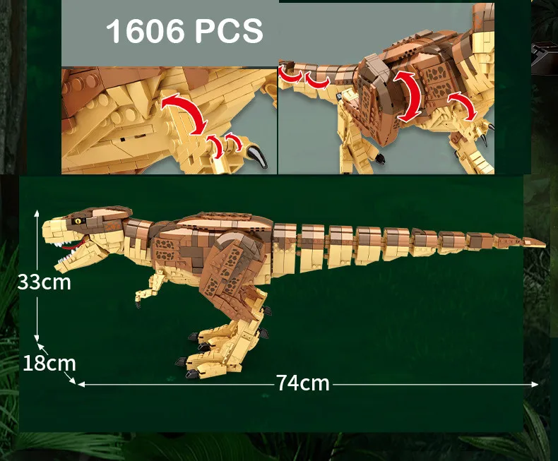 Конструктор с большими динозаврами Юрского периода комплект строительных