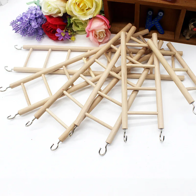 

1PC Pet Supplies Birds Toy Wooden Ladders Swing Scratcher Perch Climbing 3/4/5/6 Ladder Bird Cage Hamsters Parrot Toys Hanging