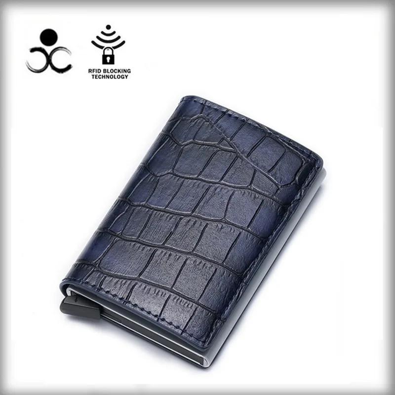 Новинка меняющий Цвет Кошелек для монет с крокодиловым узором алюминиевая rfid