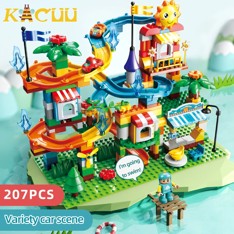 Новый конструктор замок большого размера горка строительные блоки сделай сам