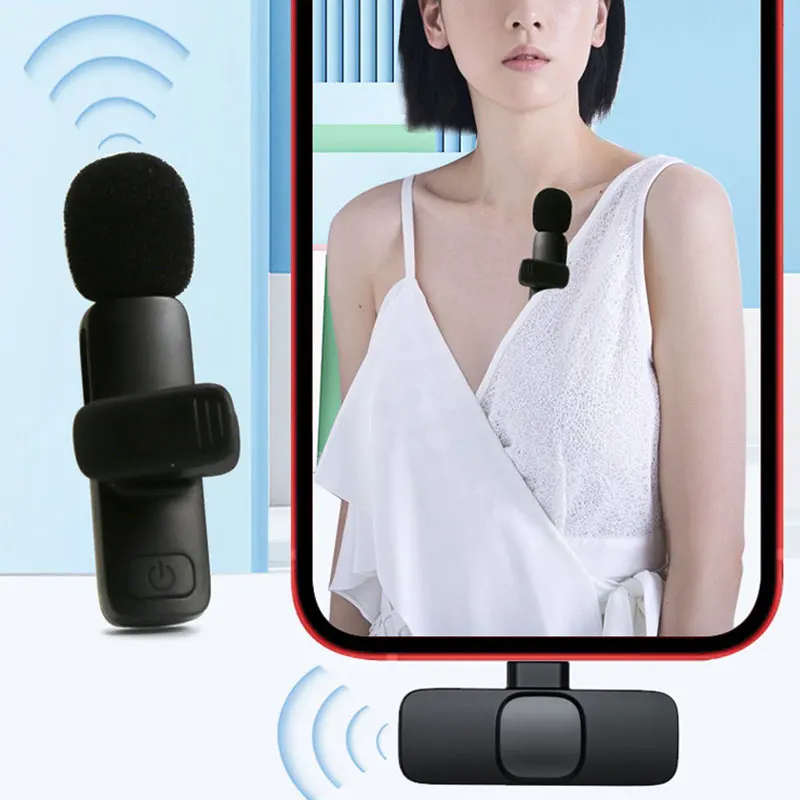 

Wireless Lapel Microphone Convenient Lavalier Mic Noise Reduction Live Interview Mobile Phone Recording for iPhone Type C