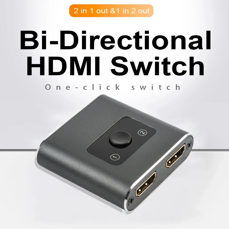

4K 60Hz HDMI 2.0 Bi-directional Switch 1x2 2x1 HDMI Switcher Splitter Converter for PS3 PS4 PS5 Xbox Laptop PC To HDTV Monitor