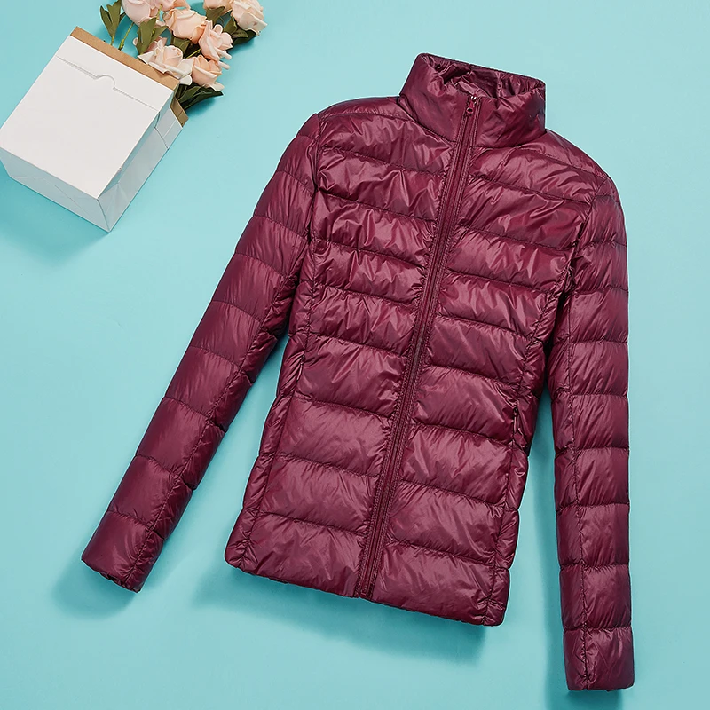 

Женская куртка на утином пуху, светильник Кая тонкая женская портативная тёплая пуховая куртка, верхняя одежда с капюшоном, Осень-зима 2020