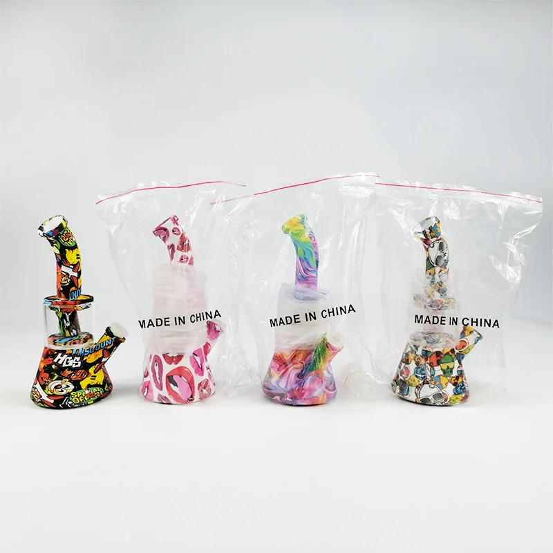 

Supplying water manufacturers Hookah transfer printing silica gel flash silica gel pipe hookah smoking set wholesale