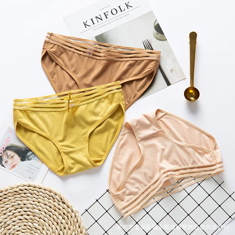 Хлопковые трусики женское кружевное нижнее белье сексуальные со средней