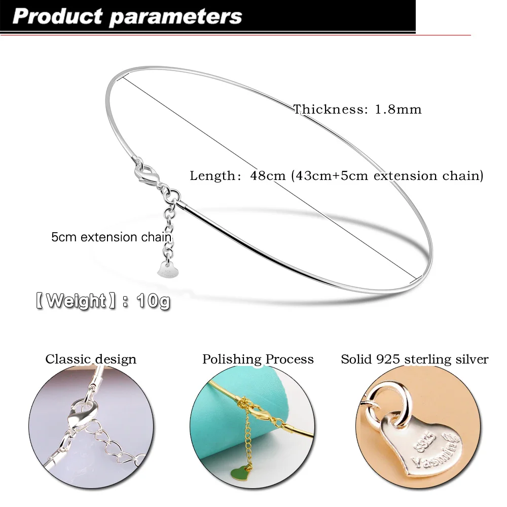 Женский Блестящий Воротник из серебра 925 пробы в богемном стиле|Ожерелья| |