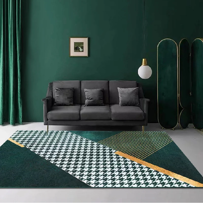 

Geometric Houndstooth Carpet Modern Living Room Sofa Coffee Table Area Rugs Luxury Indoor Hallway Kitchen Bedside Anti Slip Mat