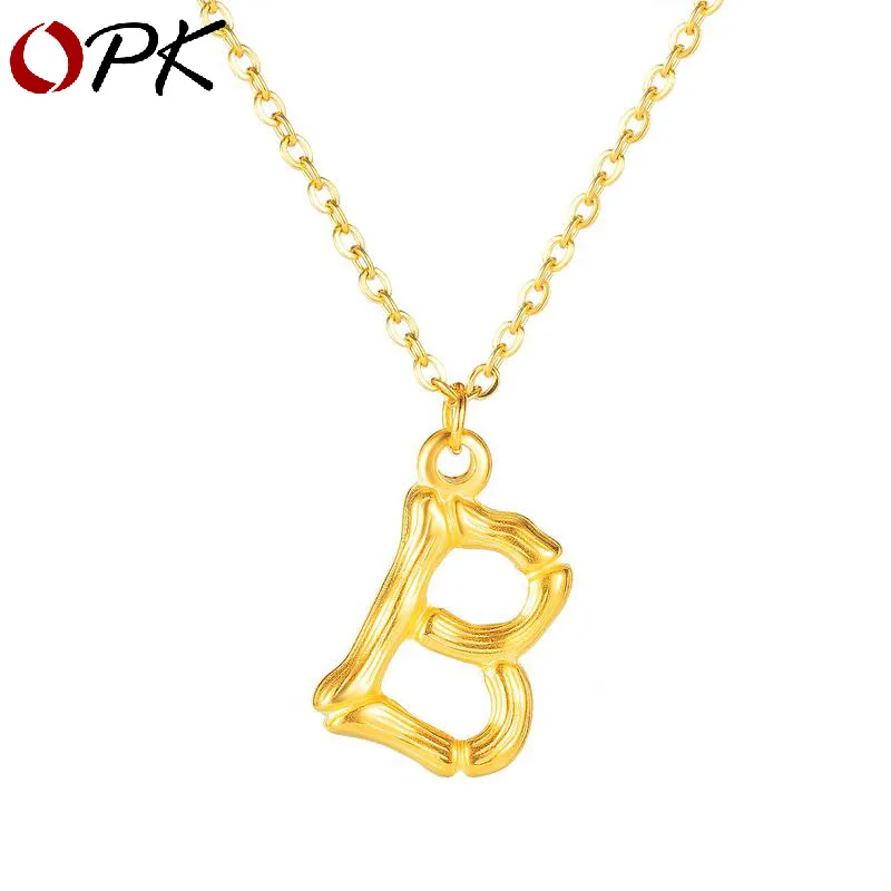 

Japan and South Korea simply put titanium steel 26 letter net red necklace