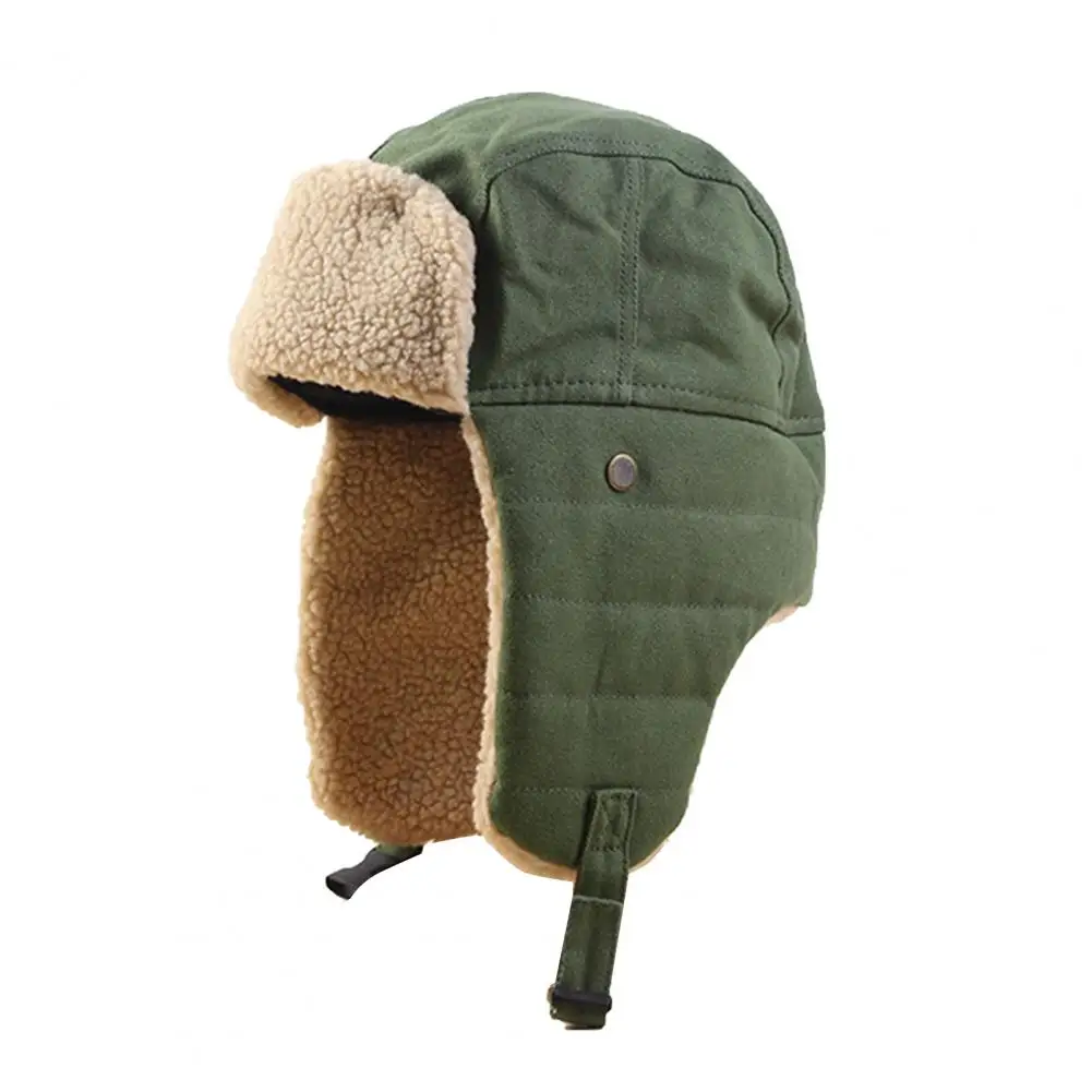 New Fleece Bomber Hat Winter 2021 Autumn Warm Wool Fur Russian Ushanka Hats With Ear Flap Pilot Trapper Cap Earflap Snow | Аксессуары