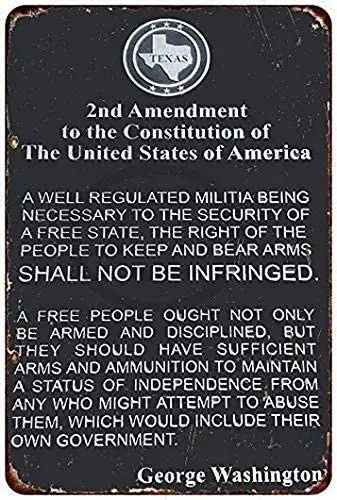 

Funny Signs The 2nd Amendment George Washington Rustic Retro Metal Sign 8" x 12"