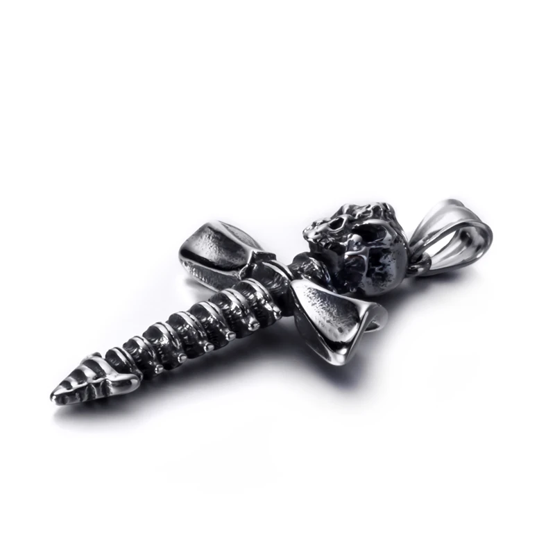 Elfasio мужское ожерелье с подвеской из нержавеющей стали в стиле панк черепом и