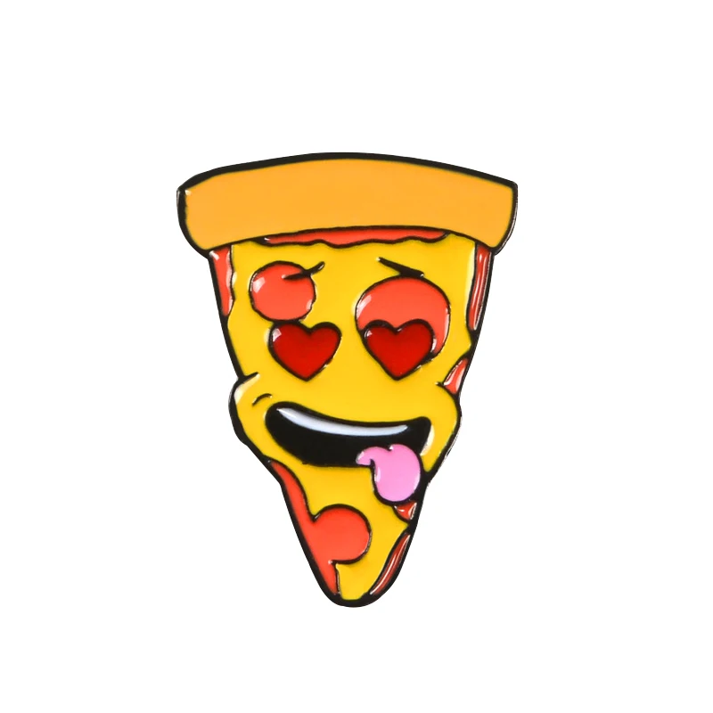style 6 Cute Cat Fruit Pizza Bean Bear Toast Bread Brooch Avocado Egg Expression Life Pin Shirt Denim Enamel Badge Child and Family Gift - Окраска металла: style 6