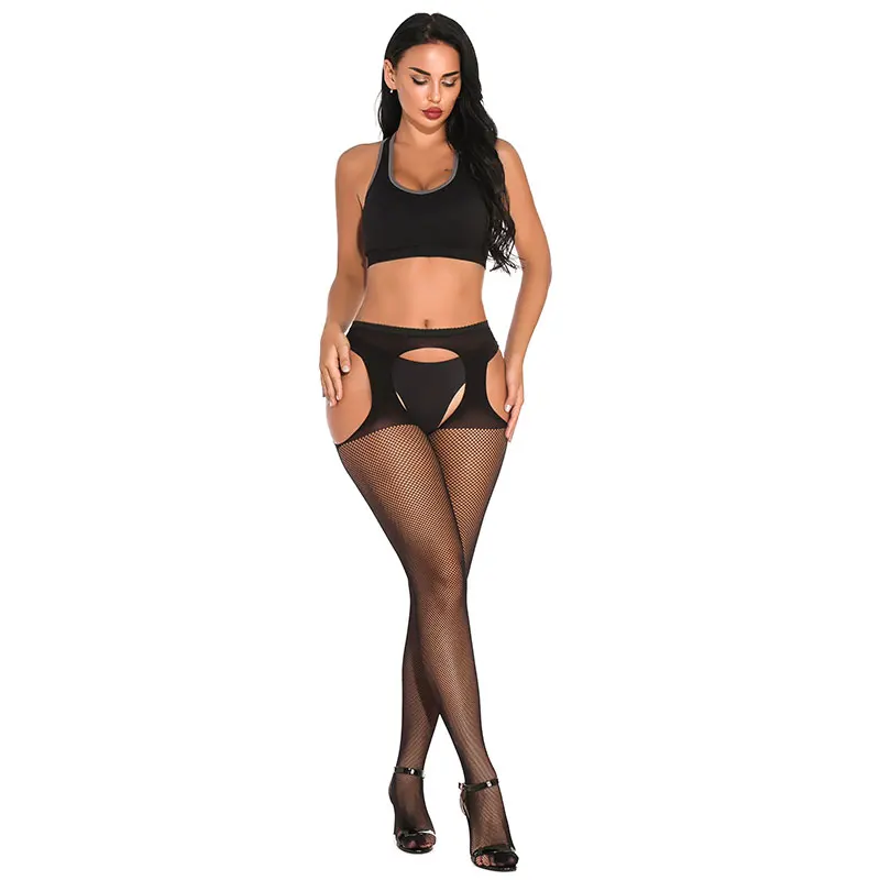 Колготки с открытой промежностью чулки сексуальные эластичные колготки черные