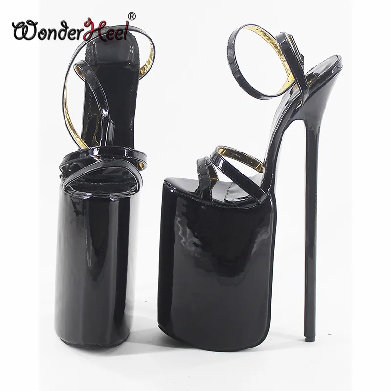 Босоножки Wonderheel женские из лакированной кожи пикантные туфли на очень высоком
