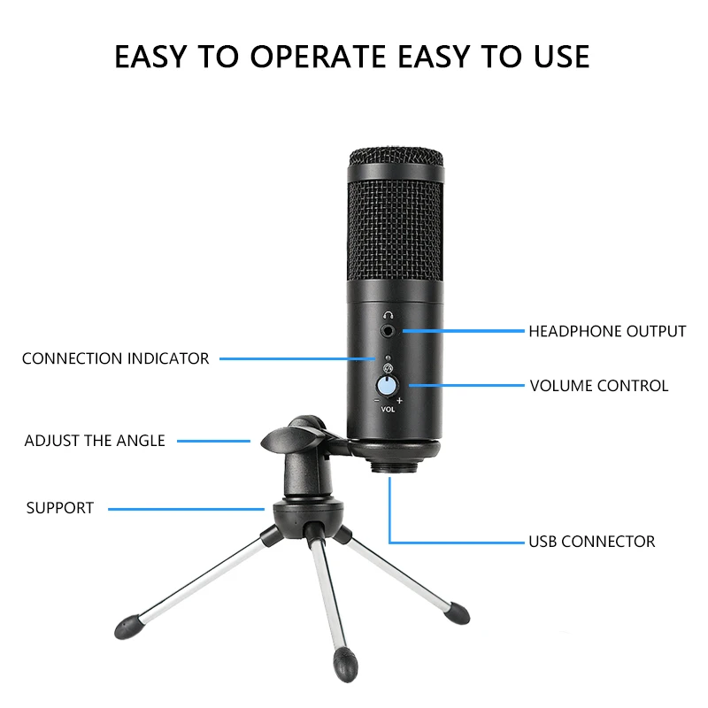 USB микрофон компьютерный конденсаторный для прямой трансляции|Микрофоны| |