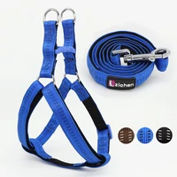 dog harness and leash set diving fabric lining nylon soft pet harness for small medium and large dogs leashes pet supplies