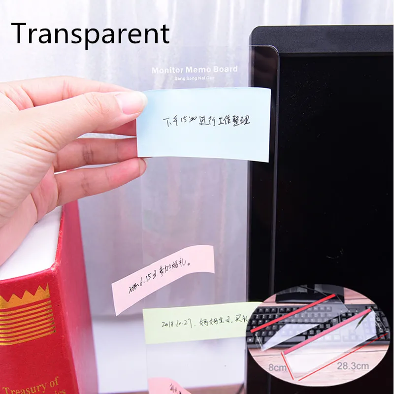 

Transparent Adhesive Board Monitor Message Sticker Computer Moniter Side Memo Pad Board Note Board