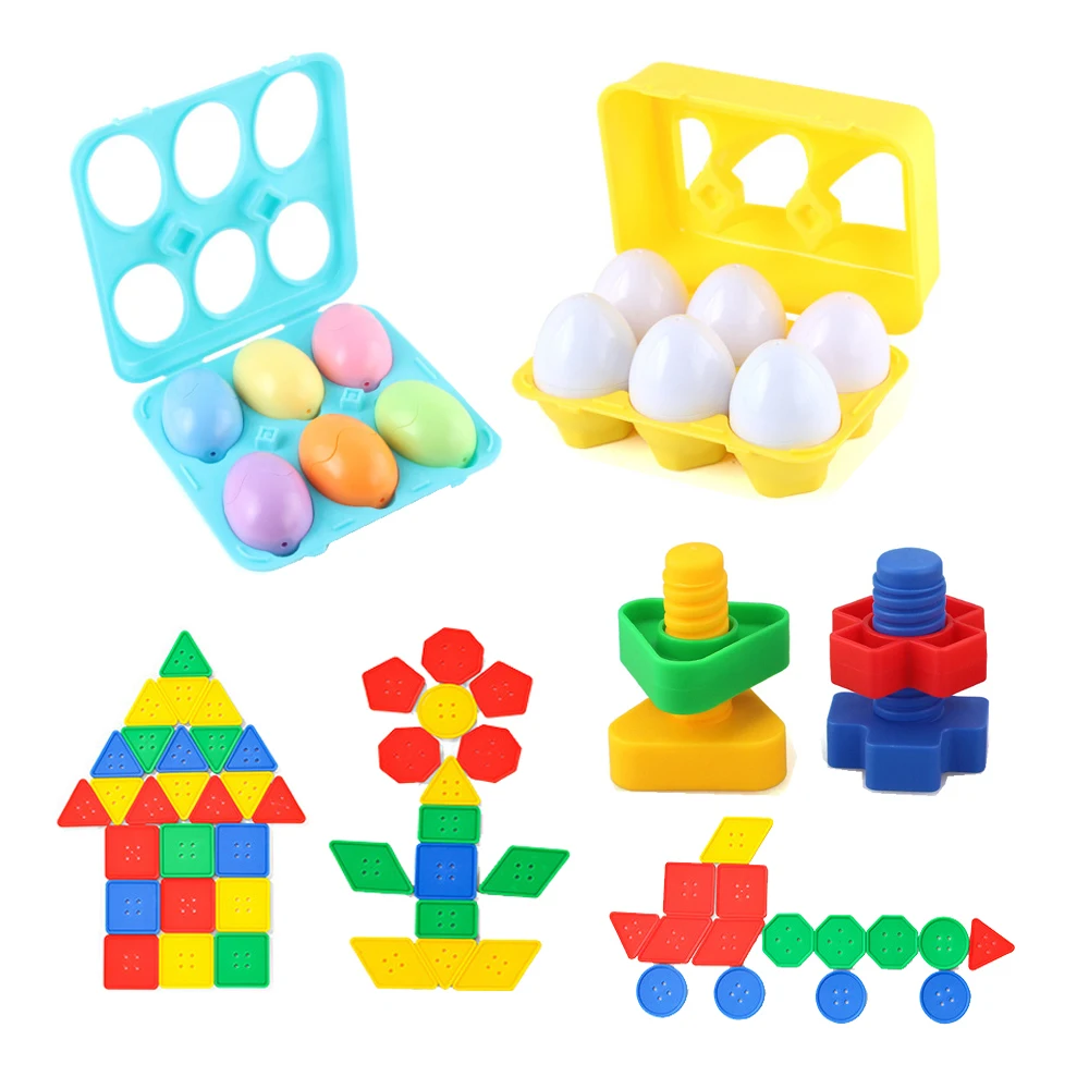 

Baby Toys Montessori Educational Math Toy Smart Eggs Color Recognize Shape Match Bolt Screw Training Toy Puzzle 1 2 3 years Kids