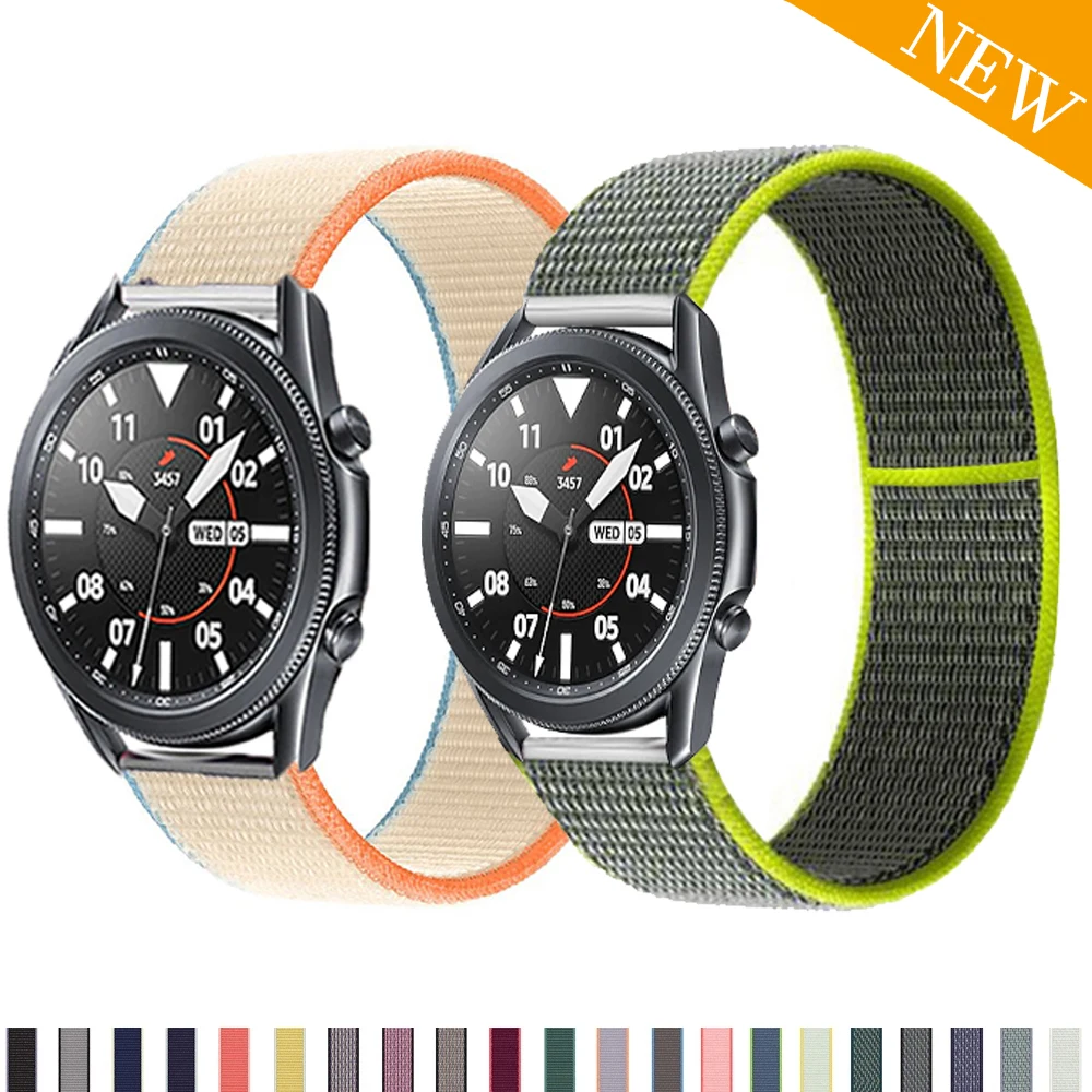 

Nylon Sport Loop For Samsung Galaxy Watch 3/45mm 41mm active 2 strap Gear S3 20mm 22mm watch Bracelet huawei watch gt gt2 Strap