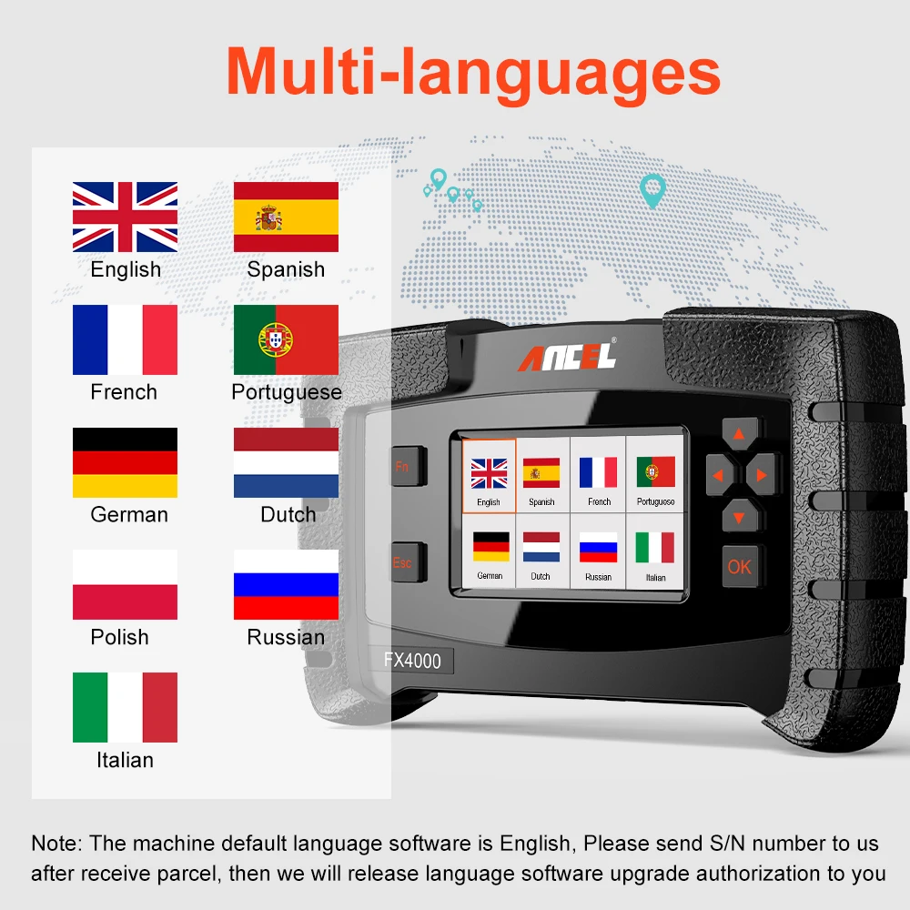 Диагностический сканер Ancel FX4000 OBD2 профессиональный прибор для диагностики