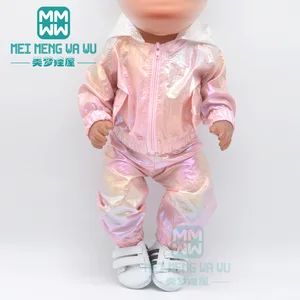 Одежда для куклы, размер 43-45 см, игрушка, кукла для новорожденных, американские кукольные аксессуары, ультратонкий костюм с курткой, юбка трапециевидной формы с блестками