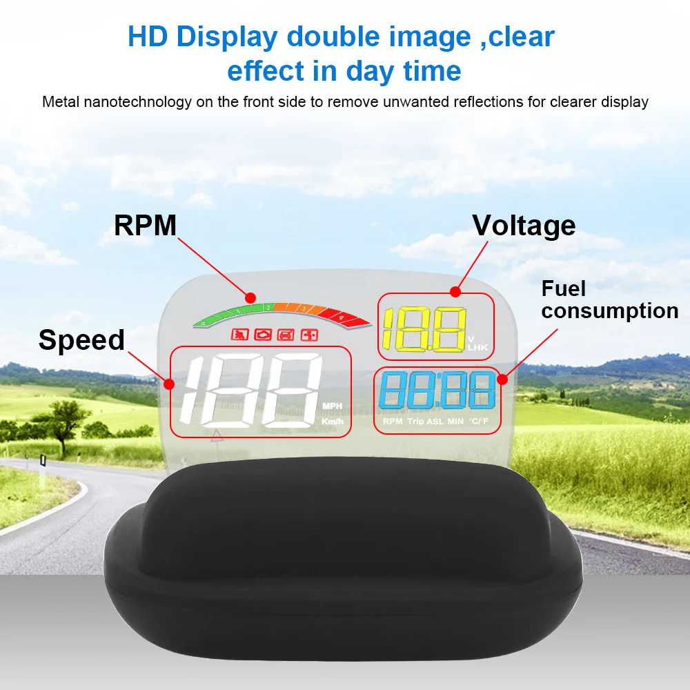 Автомобильная сигнализация LEEPEE C800 OBD2 + HUD зеркало с отображением оборотов в