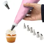 8 шт.пакет силиконовые глазировки Крем кондитерский мешок Нержавеющаясталь насадка для декорирования торта насадки для украшения тортов сделай сам помадка, кондитерские изделия инструменты