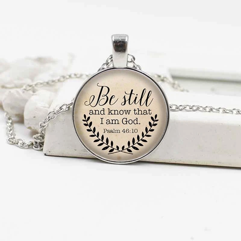 Библейское ожерелье с надписью хочу знать что я-Бог кулон Псалом 46:10 статусное
