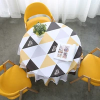 modern style waterproof oil proof scald proof no wash hotel restaurant round shape table mat kitchen durable tablecloth f8463