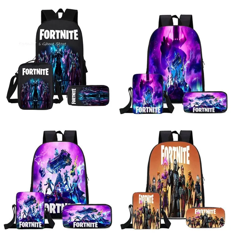 

Fortnite Backpack School Bag Teen Student Large Capacity Waterproof Schoolbag 3D Cartoon Laptop Backpacks Three-piece Suit Gift