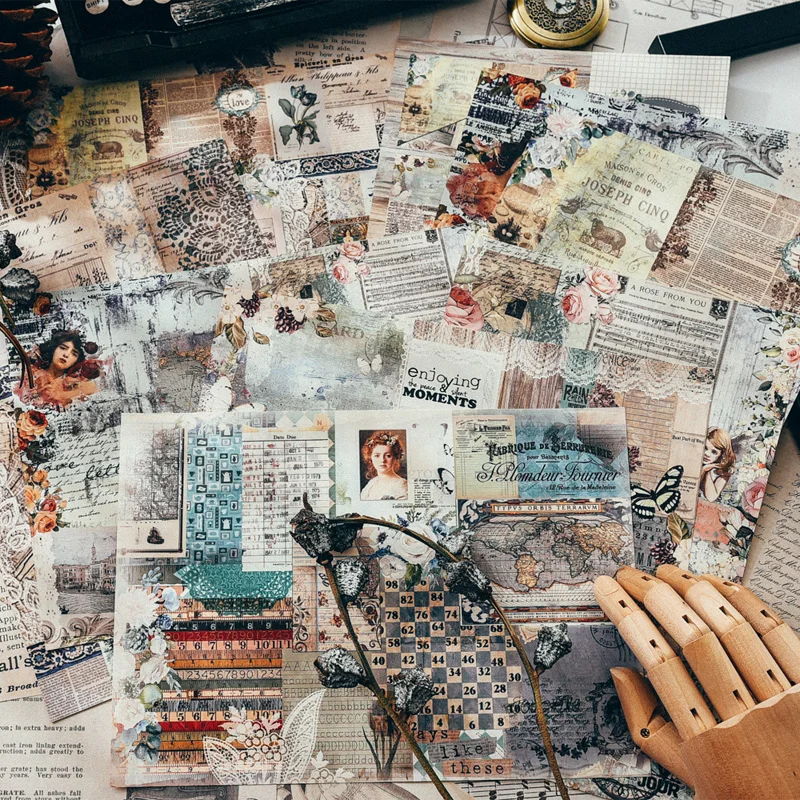 

Винтажный цветочный материал для женщин, фоновая бумага, мусорный дневник, планер для скрапбукинга, декоративная бумага для рукоделия, фото