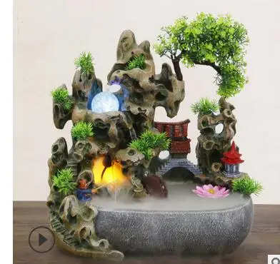 Rockery Фонтан для проточной воды геомантическое колесо рыбная чаша дома гостиной