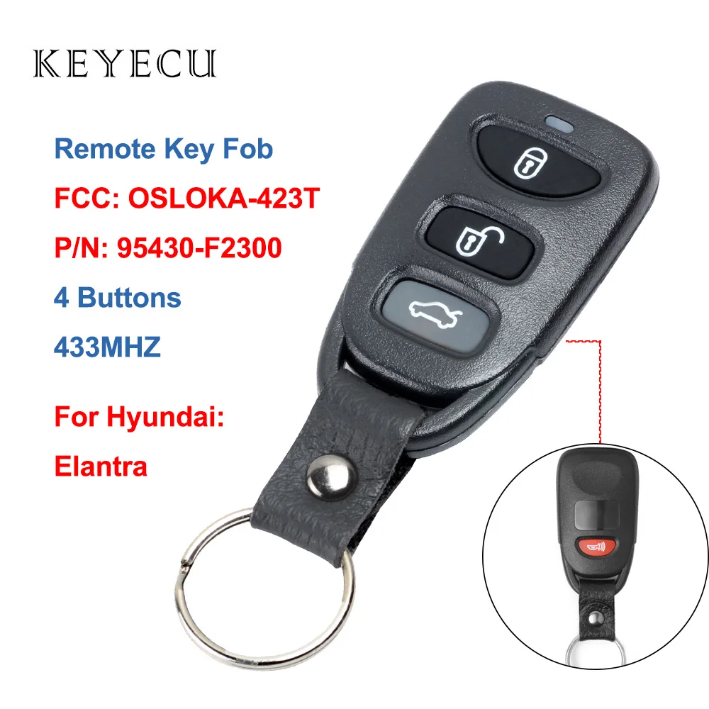 Keyecu без ключа для входа Φ 4 кнопки 433 МГц Hyundai Elantra 2016 2017 2018 FCC: дистанционный