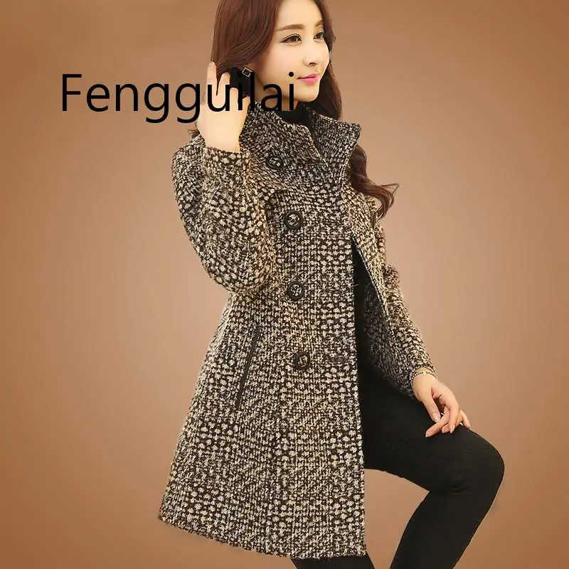 Новинка Женское шерстяное пальто зима 2019 осенняя мода элегантное для мамы