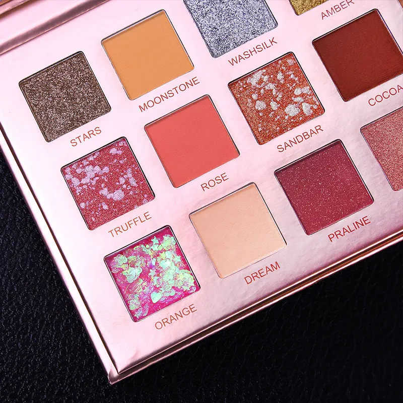 Палетка теней для век HOJO 15 цветов матовые тени с цепочкой рассыпчатые