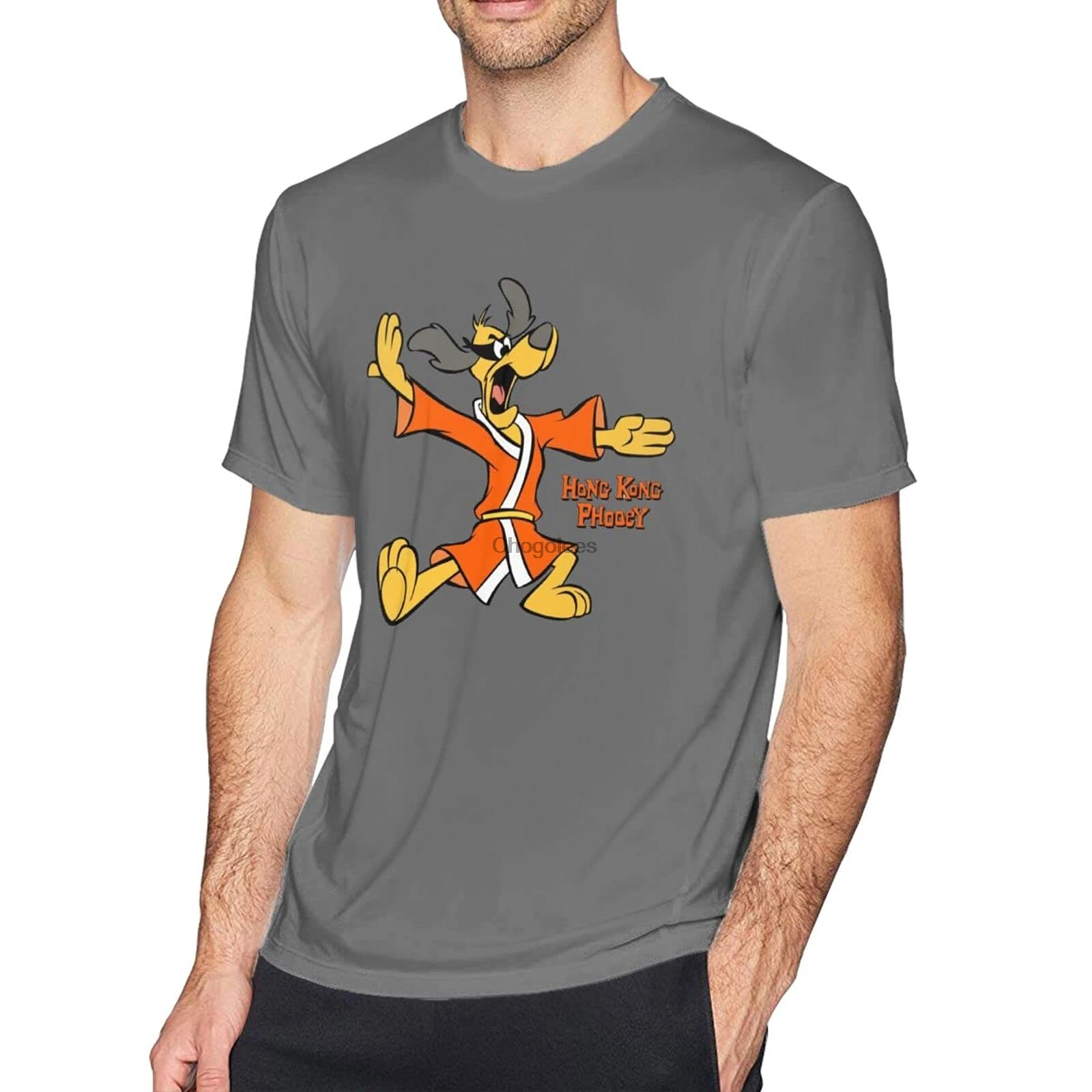 Мужская футболка Hong Kong-Phooey Повседневные Дышащие хлопковые футболки с коротким