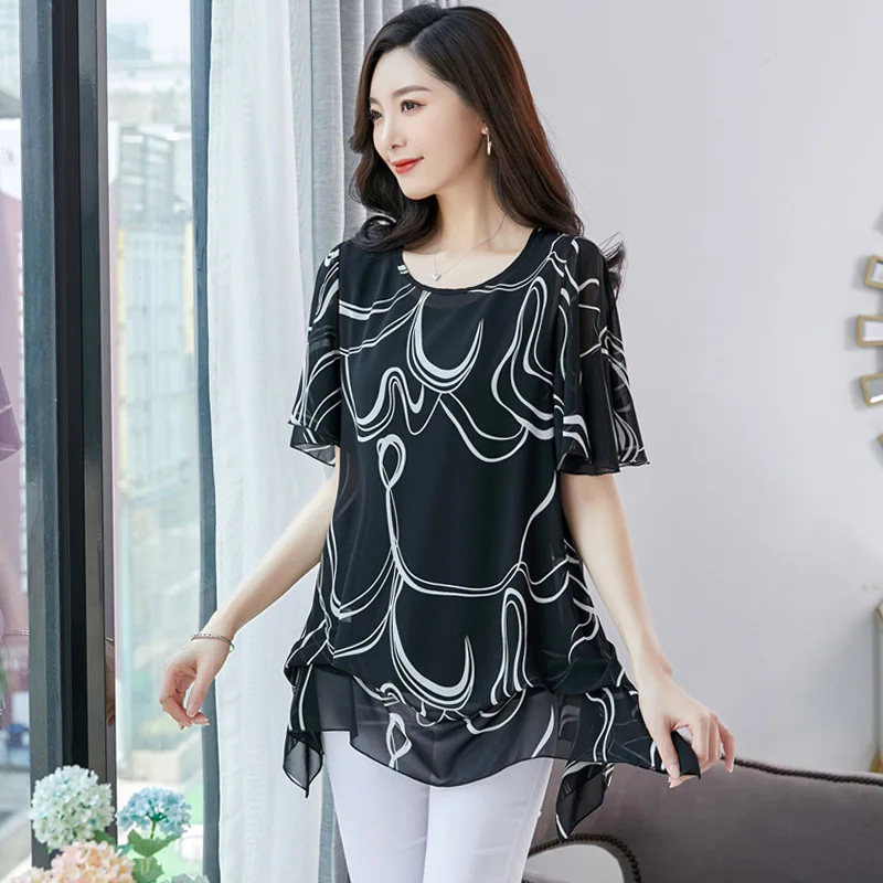 Блузка женская с коротким рукавом рубашка одежда для женщин топы модные женские