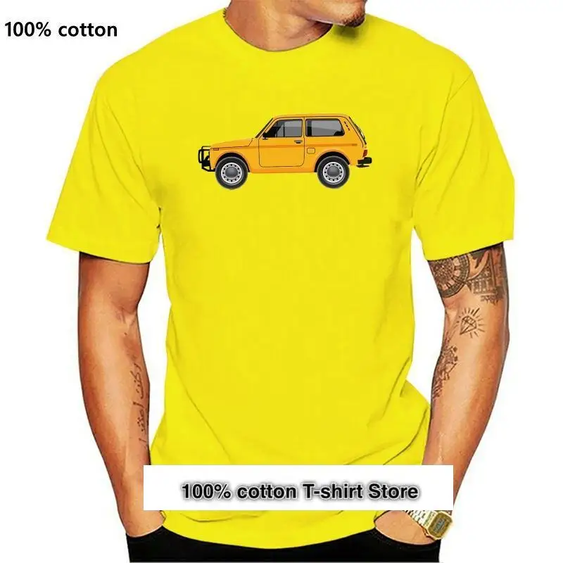 

Camiseta de manga corta para hombre y mujer, prenda de vestir, de color naranja, con estampado de LADA Niva 4x4, modelo VAZ 2121