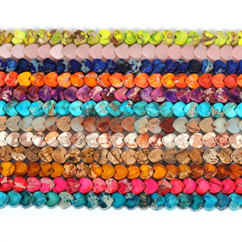 

6x3mm Natural Heart Stone Sea Sediment Jaspers Round Loose Spacer Beads For Jewelry Making DIY Bracelet Handmade