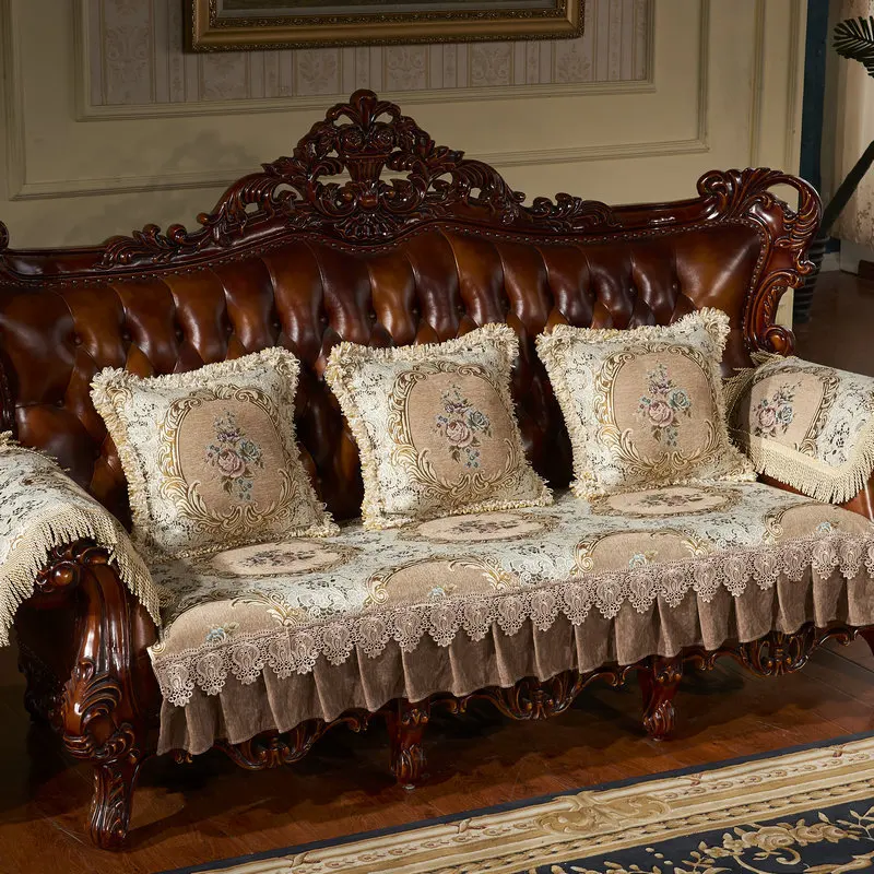 Жаккардовый чехол для дивана с Европейским рисунком нескользящее винтажное