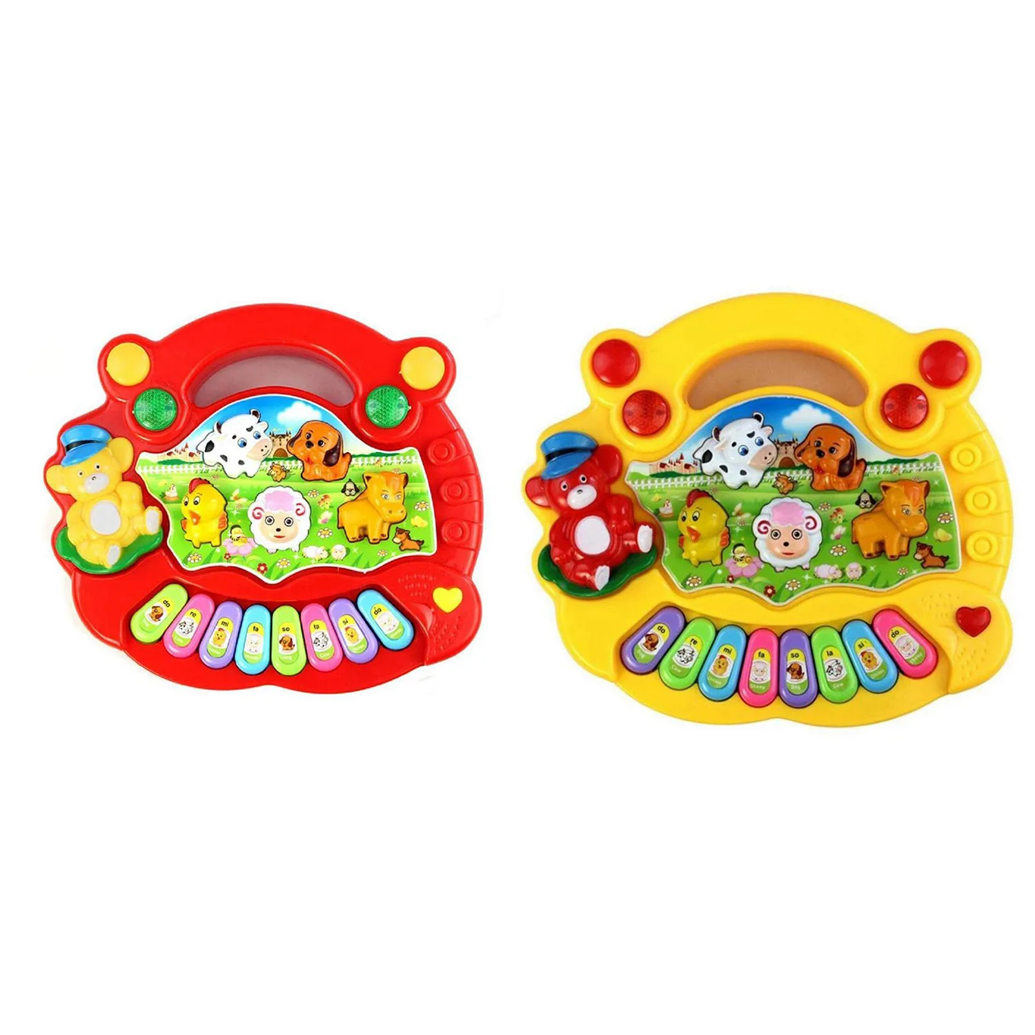 

2 Pcs Early Education 1 Year Olds Baby Toy Animal Farm Piano Music Developmental Toys Baby Musical Instrument For Children, Yell