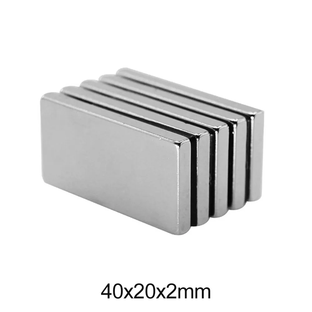 5 ~ 50 шт. 40x20x2 мм редкоземельные магниты 40 x 20 прямоугольные магнитные длинные блоки