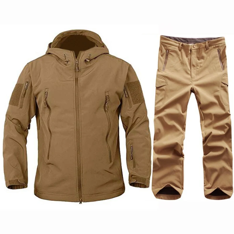 Тактические наборы для мужчин Sharkskin Softshell TAD куртка или брюки Военная форма для пеших прогулок кемпинга Водонепроницаемая камуфляжная охотничья одежда