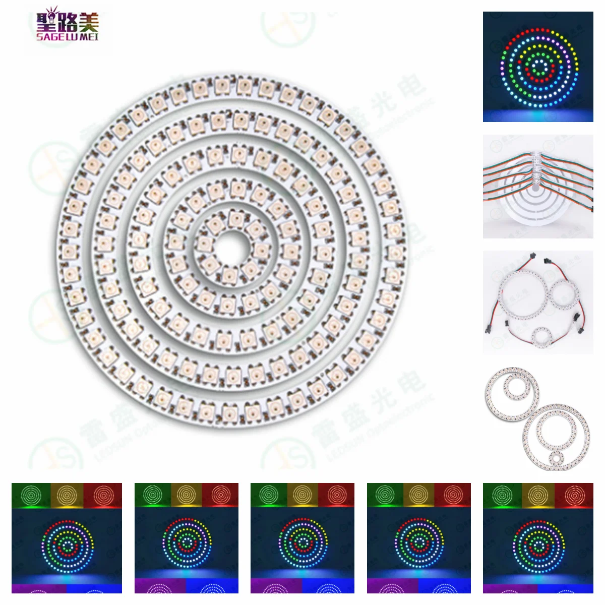 

lndividul AddressabIe WS2812B PixeI Ring 8/16/24/35/45Leds 5050 RGB Led Ring WS2812 IC BuiIt-in Led ModuIe PixeI Strip Lights