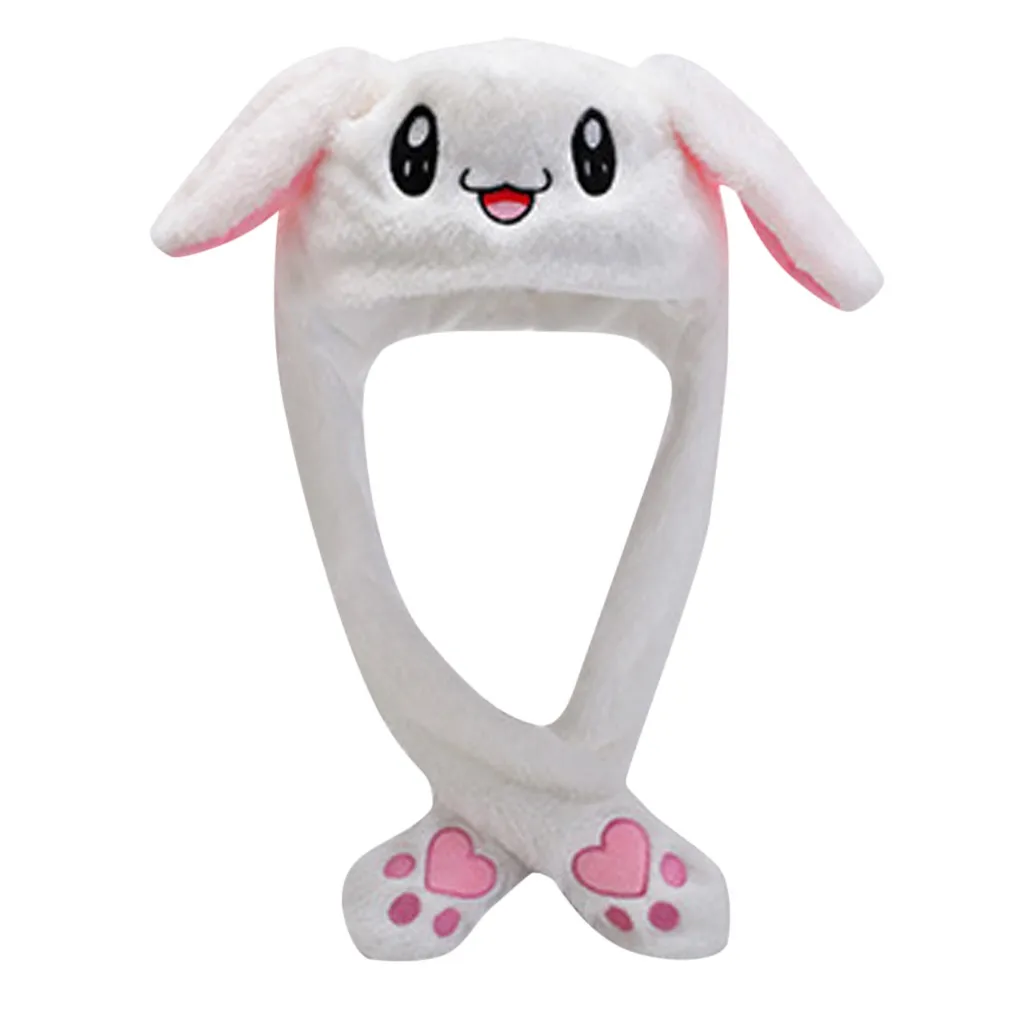 Plush Light Rabbit Ear Hat With Cute Men And Women Wrap Warm Moving Cap Cartoon Stuffed Toys Gifts For Child | Аксессуары для