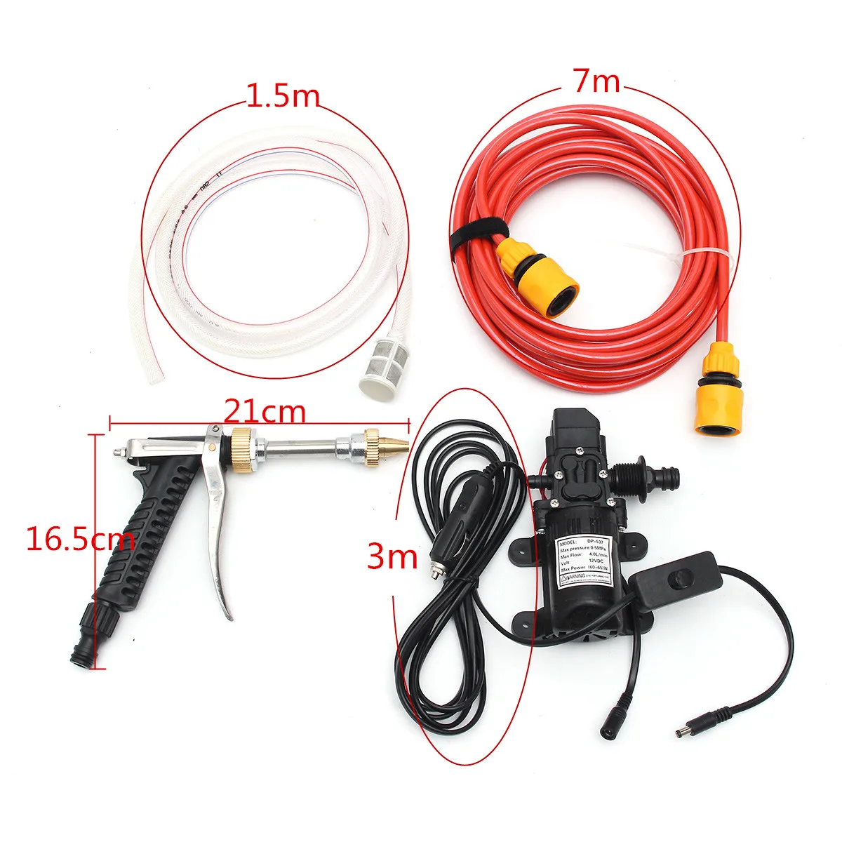 

DC12V 60W Electric Car Wash Machine Water Pump Car Care Portable Cleaner Washer Pressure Sprayer Tool with Cigarette Lighter