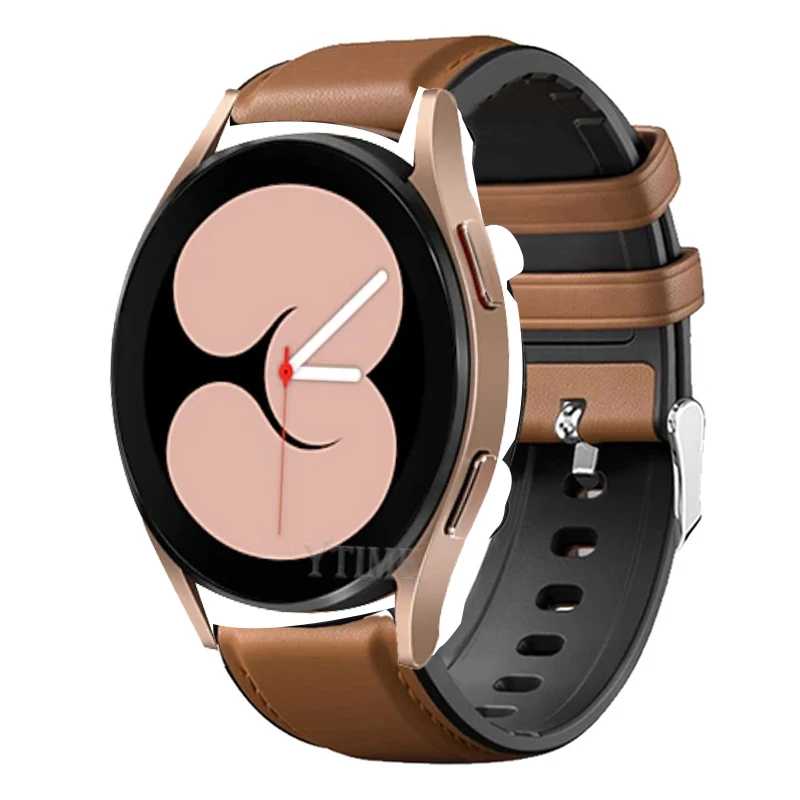 

Ремешок кожаный для Samsung Watch 4 44 мм, спортивный браслет Calssic 42 мм 46 мм 40 мм, аксессуары для часов