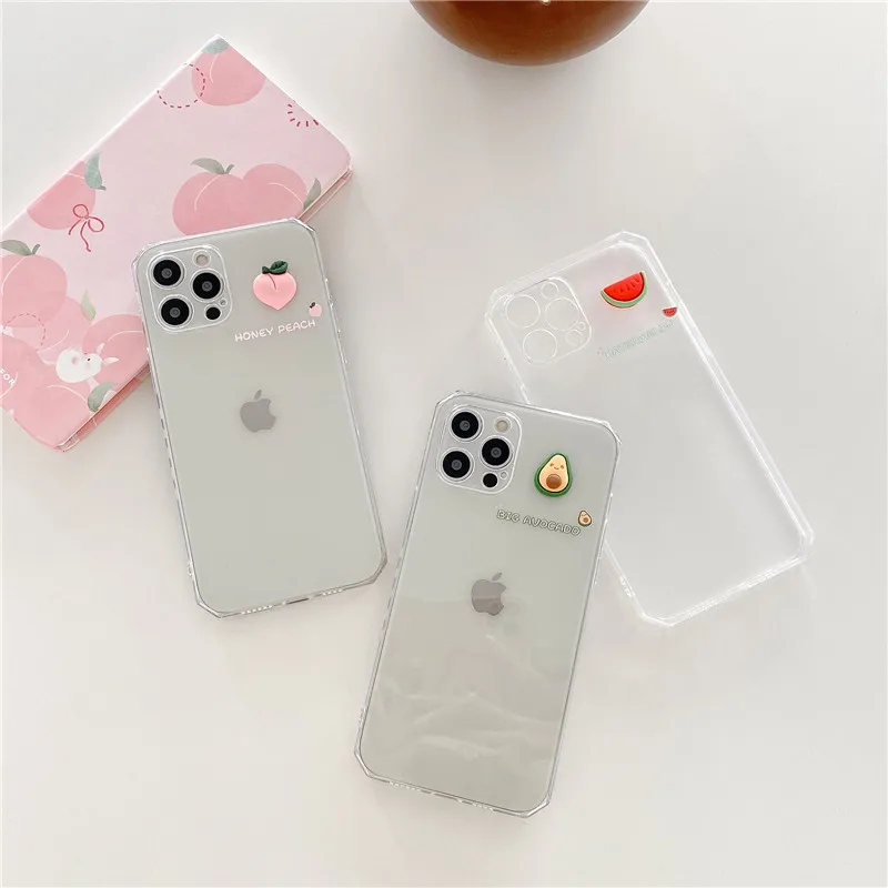 

Summer simple transparent soft silicone phone case for iPhone 12 11 Pro max case XS MAX 7 8 plus SE2 12 MINI X XR cover cute bow